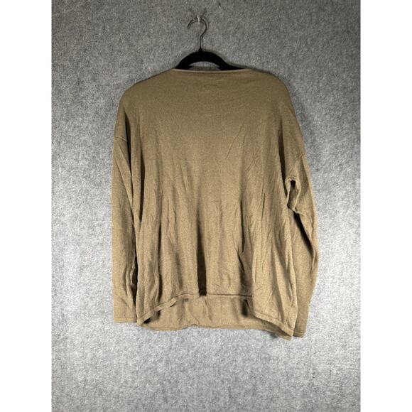 Chico's Blouse Women 2 Large Gold Boat neck micro mesh Mature Casual Relax - Picture 5 of 6